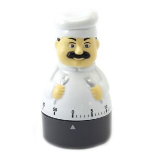 New White Cartoon Chef Kitchen Cooking Timer 60 Minute