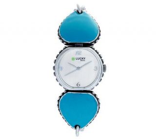 Lucky Brand Ladies Teal and Silvertone BraceletWatch —