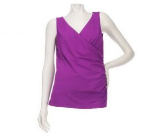 Kelly by Clinton Kelly Ruched Tank with Button Detail —