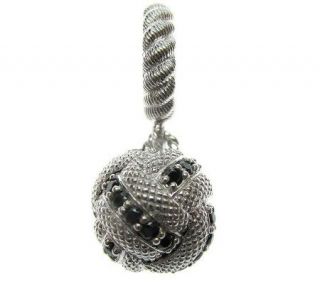 Judith Ripka Sterling Round Diamonique BallDangle Charm —