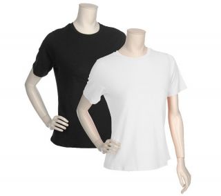 Anybody Set of 2 Stretch Short Sleeve Tissue T shirts —