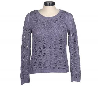Linea by Louis DellOlio Open Knit Metallic Thread Sweater Set