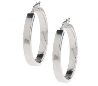 UltraFine Silver 1 1/8 Polished Hoop Earrings —