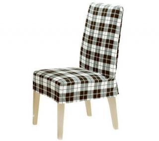 Sure Fit Soft Suede Plaid Dining Room Chair —