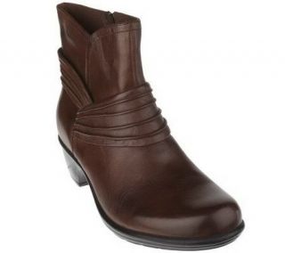 Clarks Bendables Wish Mood Leather Ankle Boots w/Ruching   A217692