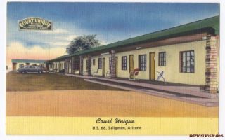 Route 66 Court Unique Motel Seligman AZ 1940s Linen