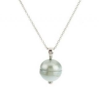 Honora Sterling Cultured Pearl 13mm Ringed Pendant w/18 Chain