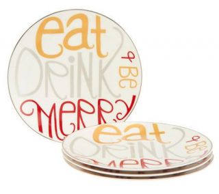 Lenox Eat, Drink and Be Merry Set of 4 Dessert Plates —