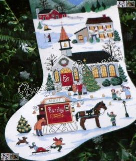  Wysocki Christmas Village Counted Cross Stitch Stocking Kit