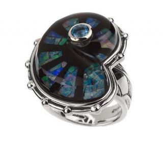 Echo of the Dreamer Deep Blue Sea Inlay Ring Sterling —