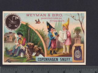 1800s Copenhagen Snuff Weyman Tobacco Miner Bottle Jar Cigar Advert