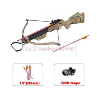 130 lbs camouflage hunting crossbows 8 arrows scope