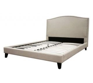 Aisling Cream Fabric Platform Bed Queen Size —