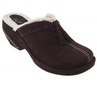 White Mountain Water Resistant Suede Faux Fur Lining Comfort Clogs