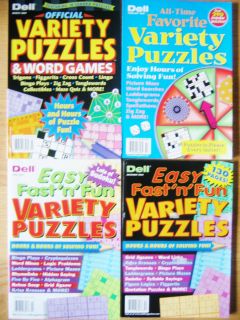   Dell Variety Puzzle Books Logic Sudoku Crossword Word Search Fill in