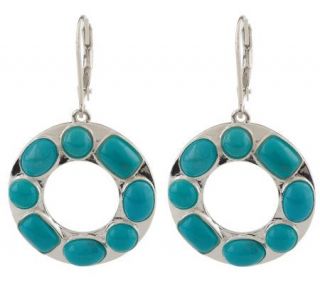 As Is Multi Shaped Turquoise Sterling Round Dangle Earrings   J275888