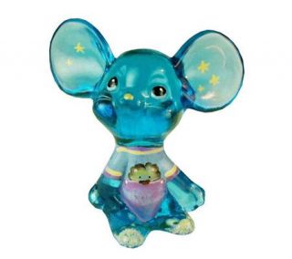 Fenton Art Glass Blue Lagoon Pajama Mouse —
