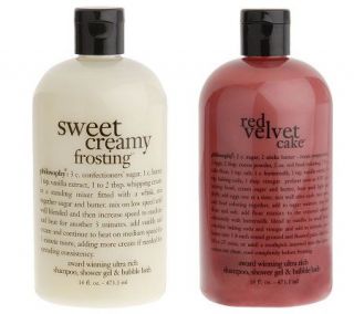 philosophy red velvet and creamy frosting 3 in 1 shower gel duo