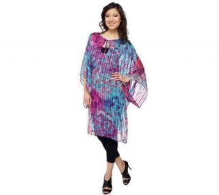 DASH by Kardashian Printed Tie Neck Caftan —