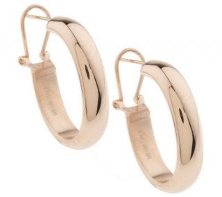 Steel by Design Polished Oval Omega Back Hoop Earrings —