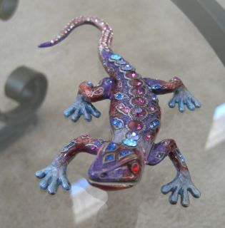 Gecko Lizard Trinket Box made with Swarovski Crystal Rhinestones