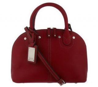 Tignanello Pebble Leather Domed Satchel with Removable Strap
