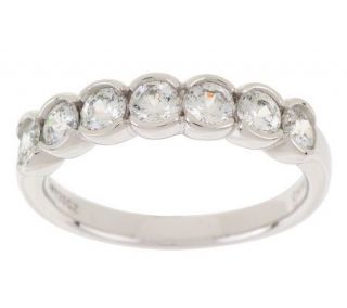 Epiphany Platinum Clad Diamonique 100 Facet Semi Bezel Ring — 