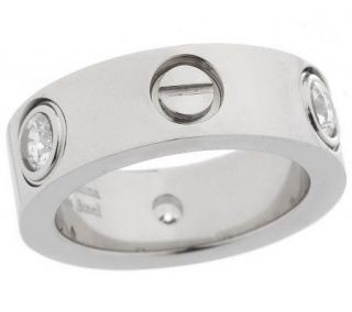 Diamonique Stainless Steel Nail HeadDesign Ring —