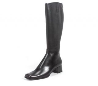 Sudini Classic Leather Knee High Boots w/ Elastic Gore —