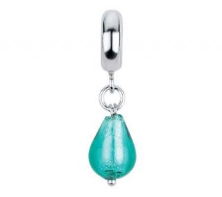 Prerogatives Turquoise Italian Murano Dangle Glass Bead —