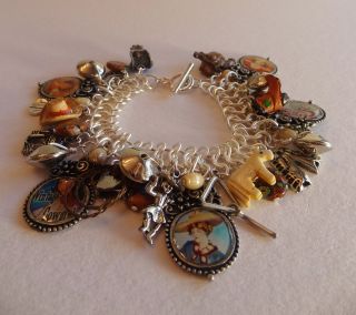 COWGIRL Charm Bracelet, Altered Art, Boots, Vintage Cowgirl, Horse