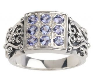 Artisan Crafted Sterling 0.50 ct tw Tanzanite Scroll Ring   J155120