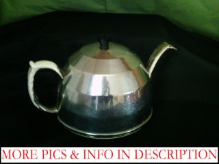 Vintage Cream Silver Insulated Tea Pot Chromium Cover