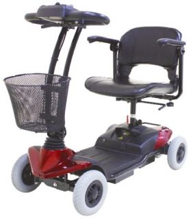  HS 118 4 Wheel Electric Mini Mobility Travel Scooter Foldable Seat Red