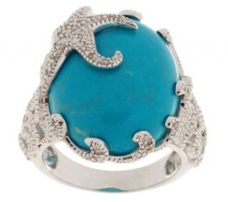 As Is AffinityDiamond 1/8 ct tw Sterling Turquoise Ring   J276005