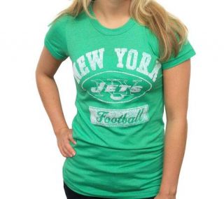 NFL Jets Womens Vintage Short Sleeve Crew T Shirt —