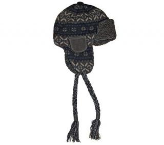 Muk Luks Sweater Vest Knit Button Top Trapper Hat for Men —