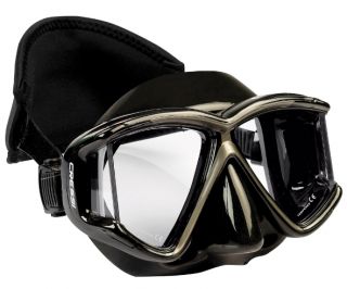 Cressi Scuba Snorkeling Panoramic Wide View Dive Mask, Black