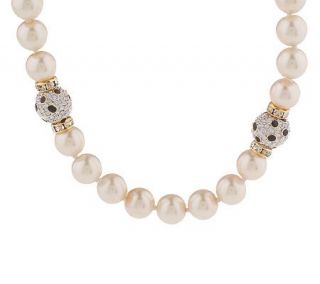 Ciro Simulated Pearl Pave Ball 25 Necklace —