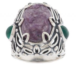 Carolyn Pollack Sterling Charmed by Charoite Ring —