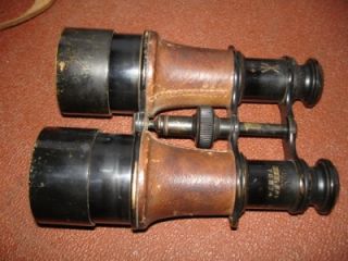 WW1 British Army Officers Military Field Binoculars with Case 1916