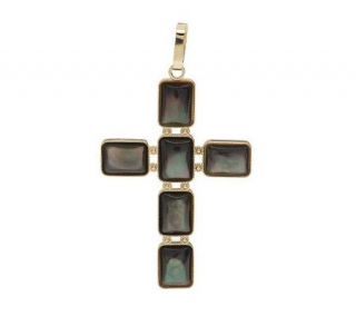 Mother of Pearl Cabochon Cross Pendant 14K Gold   J264298