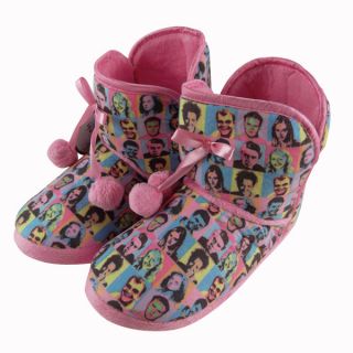 Ladies Coronation Street Corrie St Ankle Boot Pink Bootee Slippers