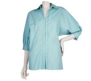 DASH by Kardashian Shirt with Blouson Sleeves and Back Pleat 