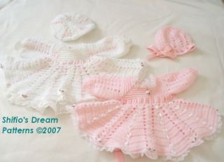 Crochet Pattern Patterns Baby Dress Reborn 3 Sizes 13