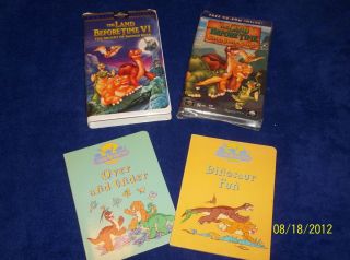 Set 2 Land Before Time VHS 2 Board Books Over and Under Dinosaur Fun