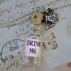 Drink Me Bottle Necklace Pendant Alice in Wonderland