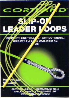 Cortland Chartreuse Slip on Leader Loops for 2 7wt Line