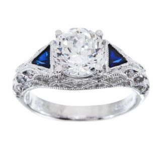 Tacori IV Diamonique Epiphany Bloom Cut Lab Created Sapphire Ring 