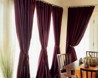  Barn Double Wide Velvet Drapes Curtain Panel 96x108 Wine